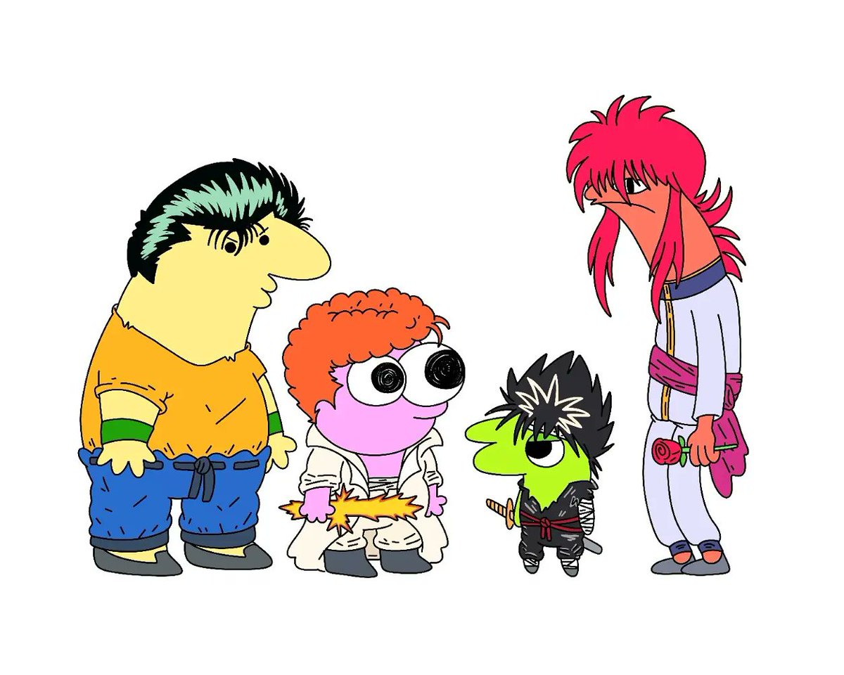 GhoulShack's tweet photo. Literally couldn't not jump on this with my favorite anime mashed in. @SmilingFriends @psychicpebble @MichaelRCusack 👀 
Yu yu Hakusho molded me when I was small and malleable &amp; smiling friends finished the job. 😅 https://t.co/v0iyfGlmJM