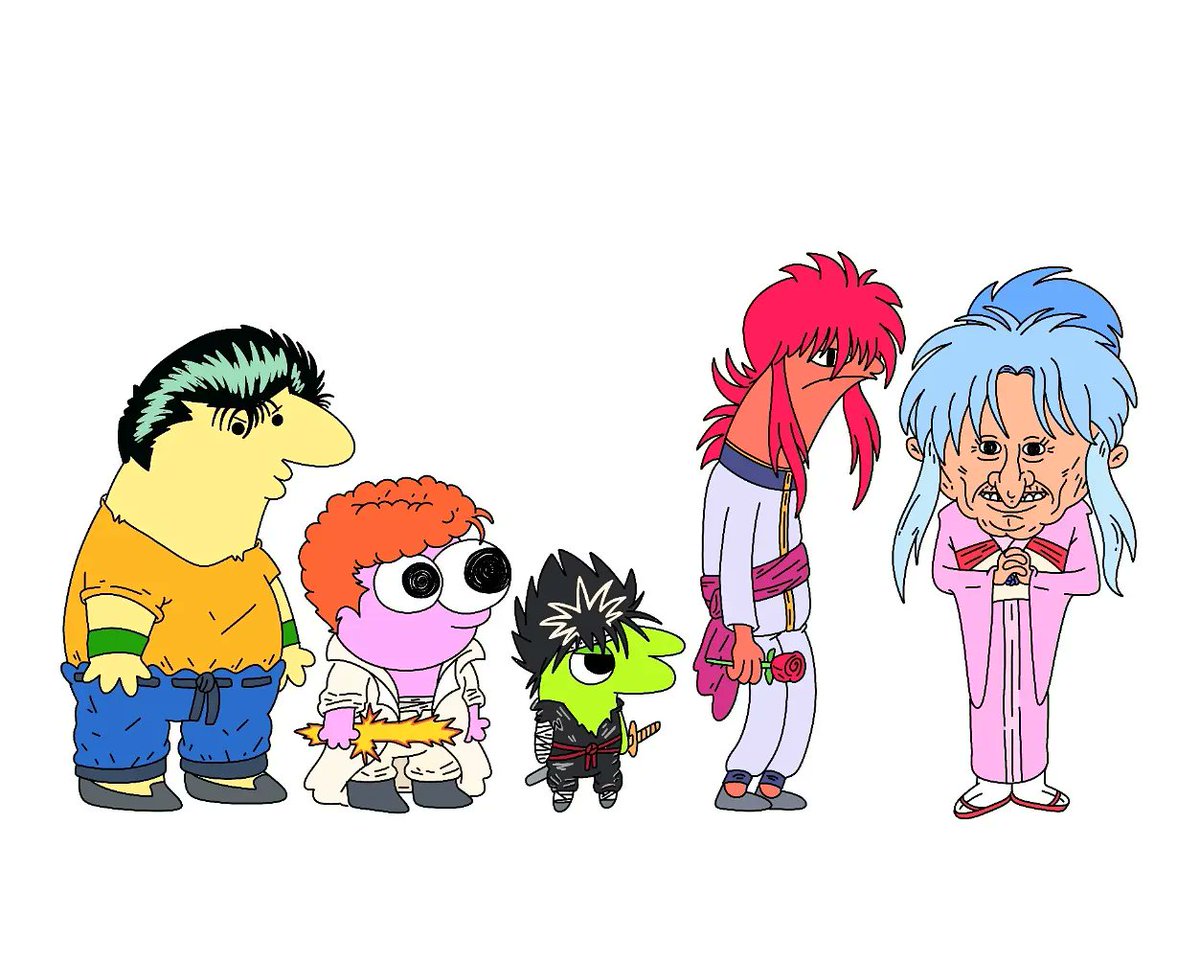 GhoulShack's tweet photo. Literally couldn't not jump on this with my favorite anime mashed in. @SmilingFriends @psychicpebble @MichaelRCusack 👀 
Yu yu Hakusho molded me when I was small and malleable &amp; smiling friends finished the job. 😅 https://t.co/v0iyfGlmJM
