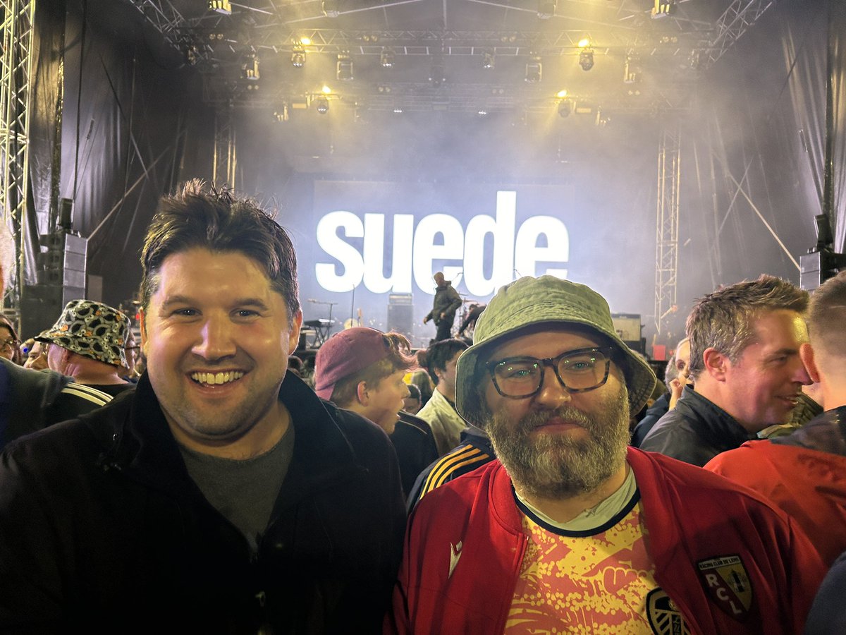 First time seeing Suede - Jesus Christ they were good. If I have one tenth of the energy of Brett Anderson at his age I’ll be chuffed! Of course it bloody rained though — can’t go to a gig with <a href="/lukemason87/">Luke</a> without getting soaked 😂