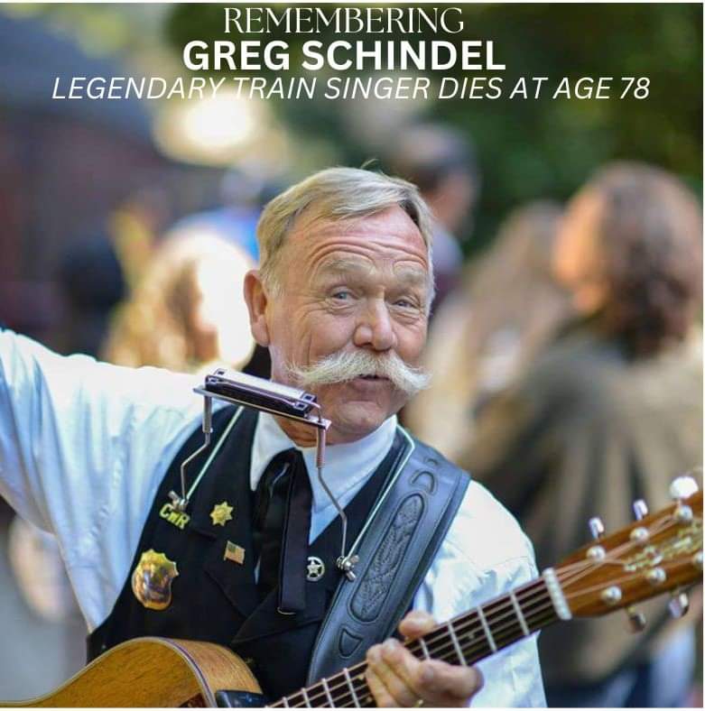 DanillaSands's tweet photo. Legendary #TrainSinger Greg Schindel of #MendocinoCounty #Willits #FortBragg @SkunkTrain dies at Age 78 due to complications from #Cancer - My Heart goes out to his wife, children & family. 🩷 https://t.co/7JCDgLriV9