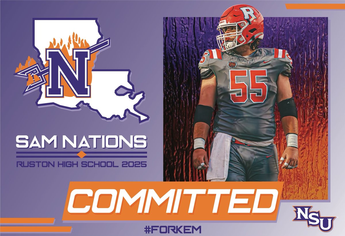 sam nations (@samnations55) on Twitter photo I am super excited to announce that I am fully committed to <a href="/NSUDemonsFB/">NSU Football</a> #Forkem <a href="/JerrodBaugh/">Jerrod Baugh</a> <a href="/Agronamo/">Bryan Beck</a> <a href="/CoachCadeCamp/">Cade Camp</a> I am super excited to announce that I am fully committed to <a href="/NSUDemonsFB/">NSU Football</a> #Forkem <a href="/JerrodBaugh/">Jerrod Baugh</a> <a href="/Agronamo/">Bryan Beck</a> <a href="/CoachCadeCamp/">Cade Camp</a>