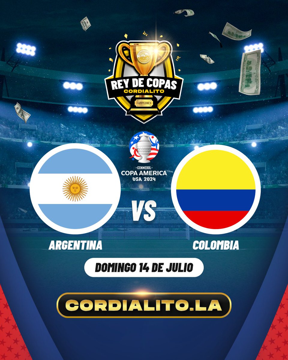 GrupoCordialito's tweet image. 🏆 Pronostica por $150 a Repartir con Cordialito.la 🥇

1️⃣ Comenta cuál será el resultado exacto del partido Argentina 🇦🇷 vs Colombia 🇨🇴, este Domingo 14 de Julio en la Copa América 2024 🏆.

2️⃣ RT a este post.

3️⃣ Únete a la Comunidad de  🥇 en…