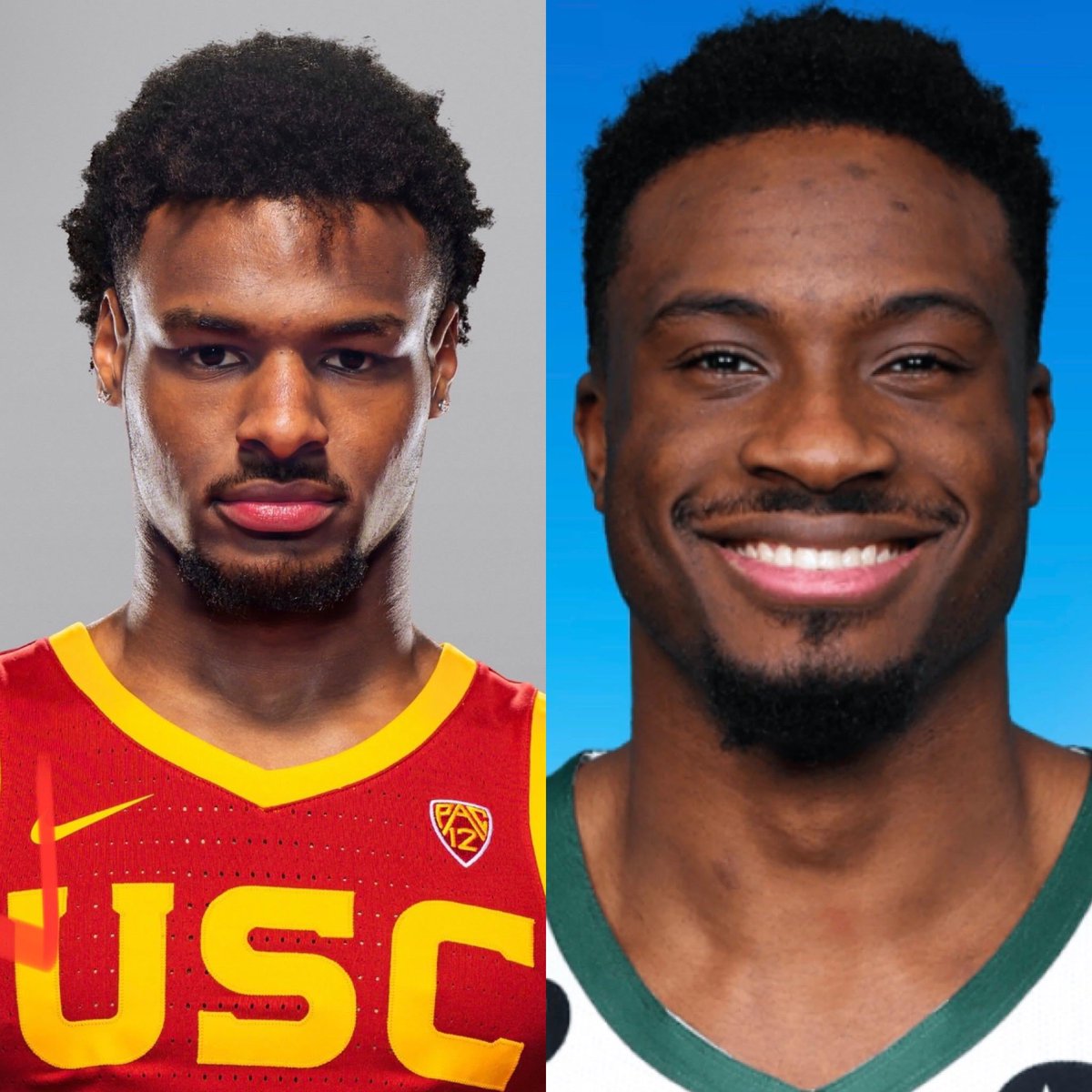 regtharipper's tweet photo. Be honest yall! Today’s is the draft , you have 1 choice, Bronny James or Thanasis Antetokoumpo, who you picking? #nba #usabasketball #fanduel #DraftKings #mdwog #itiswhatitis #nbabusts #nomoretalk #aaubasketball #lebronjames #greekfreak #BronnyJames https://t.co/EoXxgxtXBK