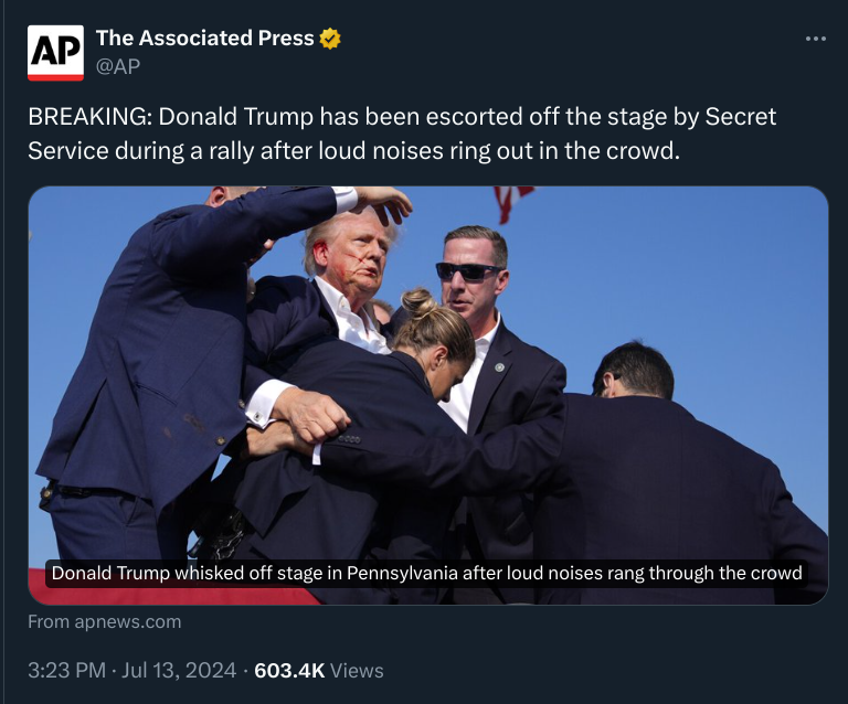 conspiracymill's tweet photo. BREAKING: Donald Trump's ear bloodied by mysterious loud noises. #APisTRASH https://t.co/BhdRMuLb0x