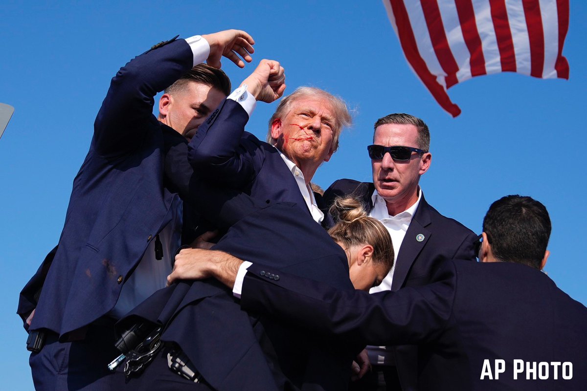 Breaking911's tweet photo. SECRET SERVICE: “An incident occurred the evening of July 13 at a Trump rally in Pennsylvania. The Secret Service has implemented protective measures and the former President is safe.”

“This is now an active Secret Service investigation and further information will be released when available.”