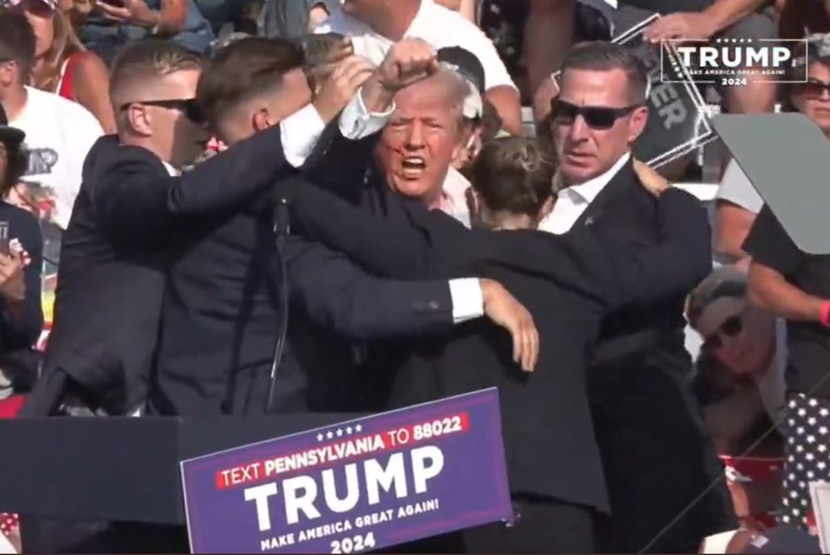 GeorgePapa19's tweet photo. First they spied on him, then they raided him, indicted him, convicted him and finally tried to assassinate him.

He stood tall through it all! 

MAGA! https://t.co/1FXfFhzObt