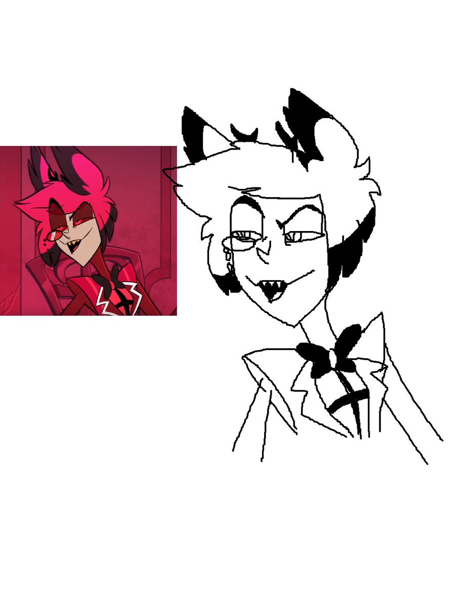 floffystormtm's tweet photo. Doodle of Alastor https://t.co/q8L1rlKX2V