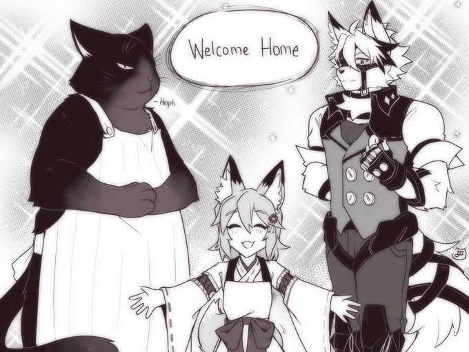 Choose your housekeeping fluffies #DekiruNeko #Senkosan #VonLycaon #Lycaon #zzzero 