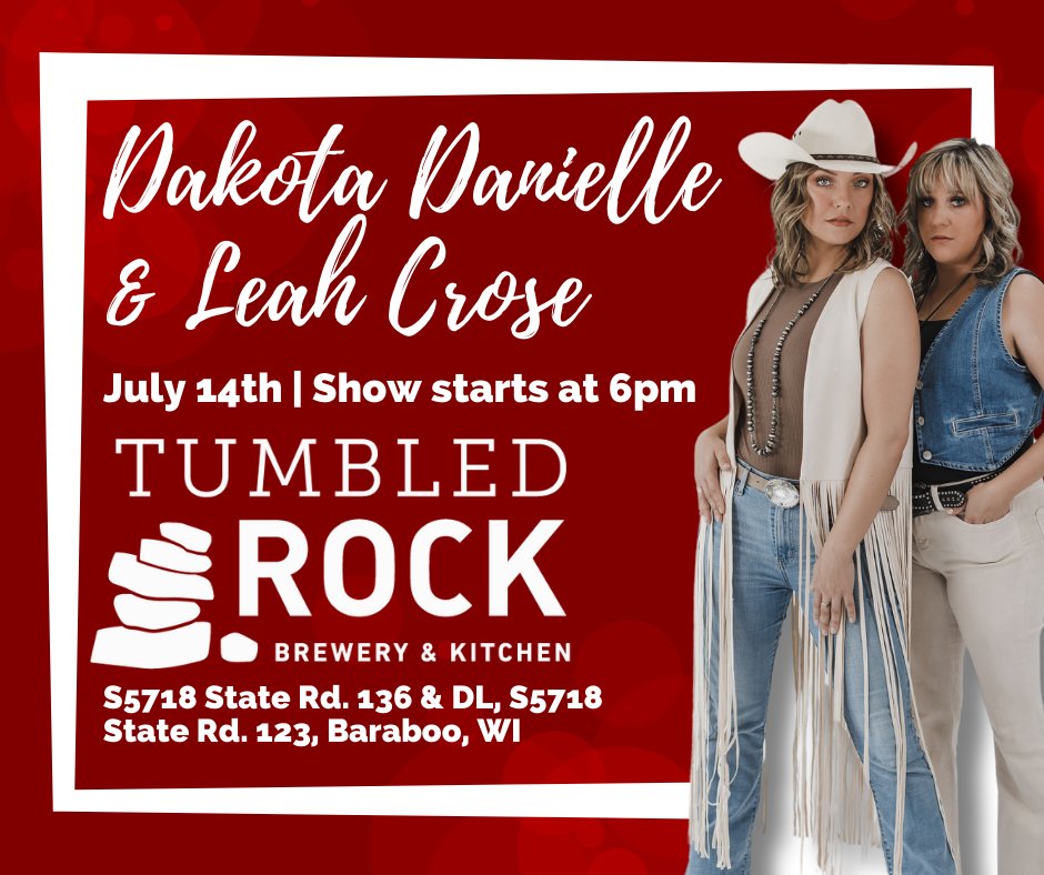 DDanielleMusic's tweet photo. Sunday Funday, July 14 - Take it easy at Tumbled Rock Brewery with me and @leahcrosemusic from 6-9pm - Baraboo, WI!

@Nuxoll Photography https://t.co/uDG9Lb38U5