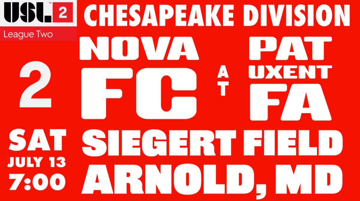 Tim Harvey π§ β½οΈ π§ (@timharvfc) on Twitter photo Starting lineup for <a href="/NovaFc/">NoVa Fc</a> vs. <a href="/patuxentfa_/">Patuxent Football Athletics</a> | <a href="/USLLeagueTwo/">USL League Two</a> | 7.13.24
G: 31-Letona
D: 11-Avelar; 18-Gonsalves; 6-DiOrio (C)
MF: 17-Kryazhev; 9-Lenert; 7-Quill; 2-Sheta; 19-Yohannes
F: 15-Rivera; 4-Gold
Stream: youtube.com/live/WPmovkyc3β¦ Starting lineup for <a href="/NovaFc/">NoVa Fc</a> vs. <a href="/patuxentfa_/">Patuxent Football Athletics</a> | <a href="/USLLeagueTwo/">USL League Two</a> | 7.13.24
G: 31-Letona
D: 11-Avelar; 18-Gonsalves; 6-DiOrio (C)
MF: 17-Kryazhev; 9-Lenert; 7-Quill; 2-Sheta; 19-Yohannes
F: 15-Rivera; 4-Gold
Stream: youtube.com/live/WPmovkyc3β¦