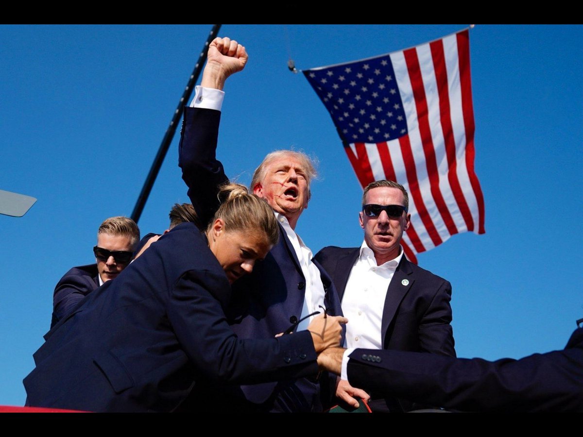 groble's tweet image. Probably staged but shit he’s just shrugged off an assassination attempt and pull off this photo. This election is over