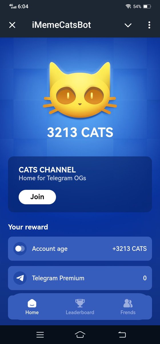 Các bạn có tài khoản Telegram vào check xem mình được ba nhiêu chú mèo vàng nhé.Đây là mèo vàng chứ không phải mèo đen mà ta đã nhận nhé.
Link nhận:
t.me/iMemeCatsBot/a…