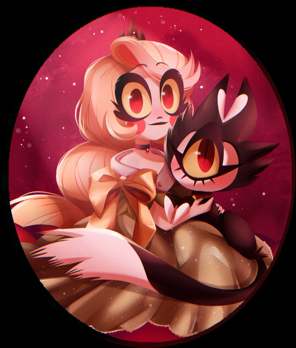 ChandlLucky's tweet photo. Charlie Morningstar, 
your majesty ~ the prettiest princess in hell🌈🔥🛐✨️
And Keekee💕
#HazbinHotel #CharlieMorningstar https://t.co/MCT6uWeiYL