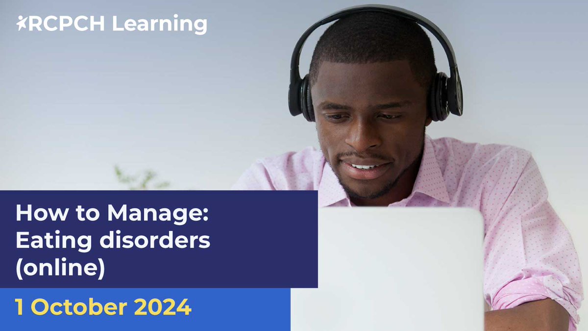 Increase your knowledge, skills and confidence in assessing and managing a child or young person with an eating disorder in outpatient and inpatient paediatric medical settings. 

Book: rcpch.ac.uk/education-care…