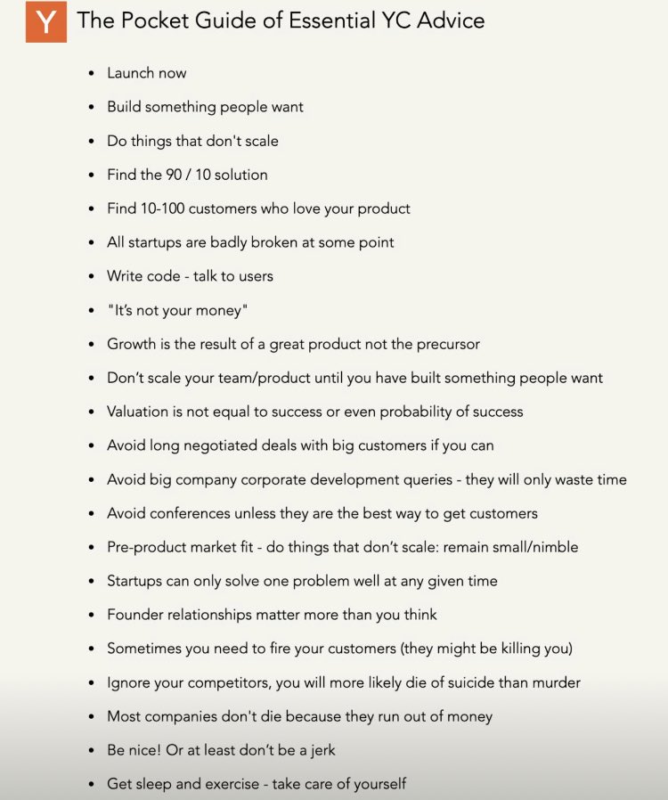 en caso de estar un poco perdidos, nunca es malo repasar el guide para founders de YC