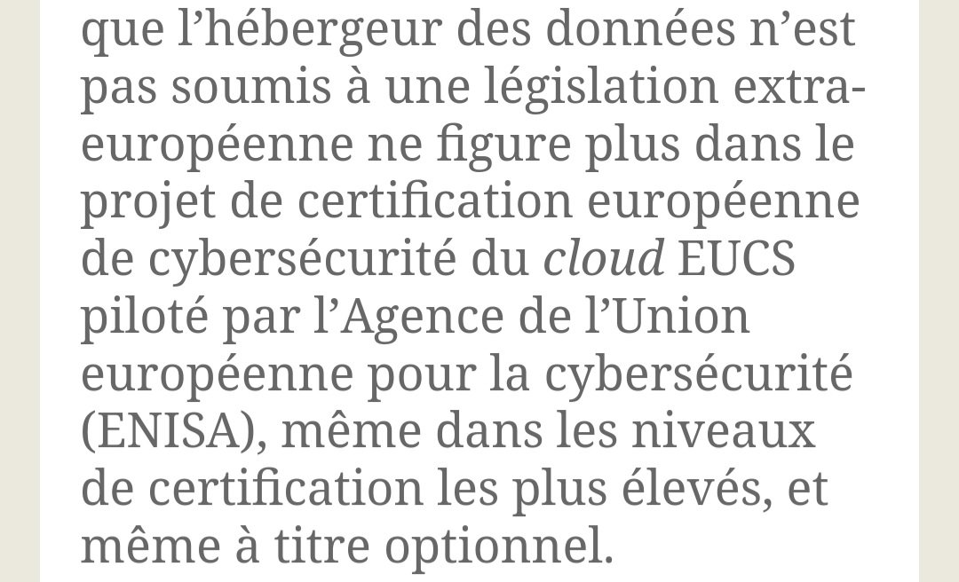 cnil.fr/fr/cloud-les-r…

on va partir sur une mille feuille réglementaire si la Commission va continuer d'ignorer le point essentiel sur la législation extra européenne.  #Cloud