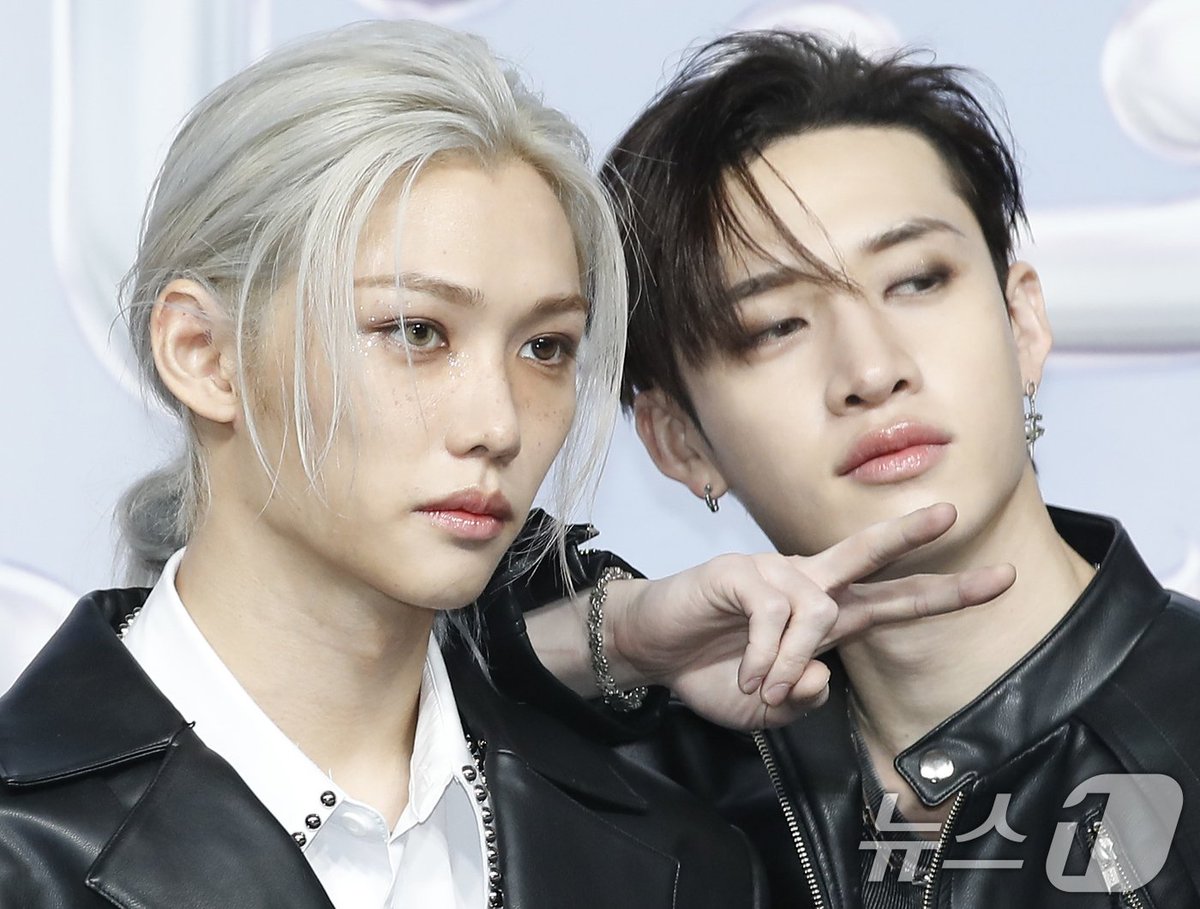 viraltakes's tweet photo. Felix and Bang Chan at 2024 sbs gayo daejeon summer red carpet. https://t.co/IqvUHVeoNV