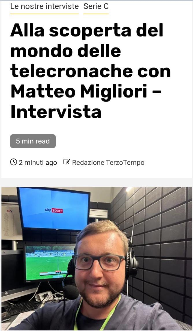 🎙️𝐄' 𝐌𝐚𝐭𝐭𝐞𝐨 𝐌𝐢𝐠𝐥𝐢𝐨𝐫𝐢 𝐢𝐥 𝐩𝐫𝐢𝐦𝐨 𝐨𝐬𝐩𝐢𝐭𝐞 𝐝𝐢 𝐨𝐠𝐠𝐢🎂

L'intervista: 👇
pochepalle.it/2024/07/21/all…

#SkySport #Telecronache #ElevenSports #SerieC #calcio #Il3Tempo