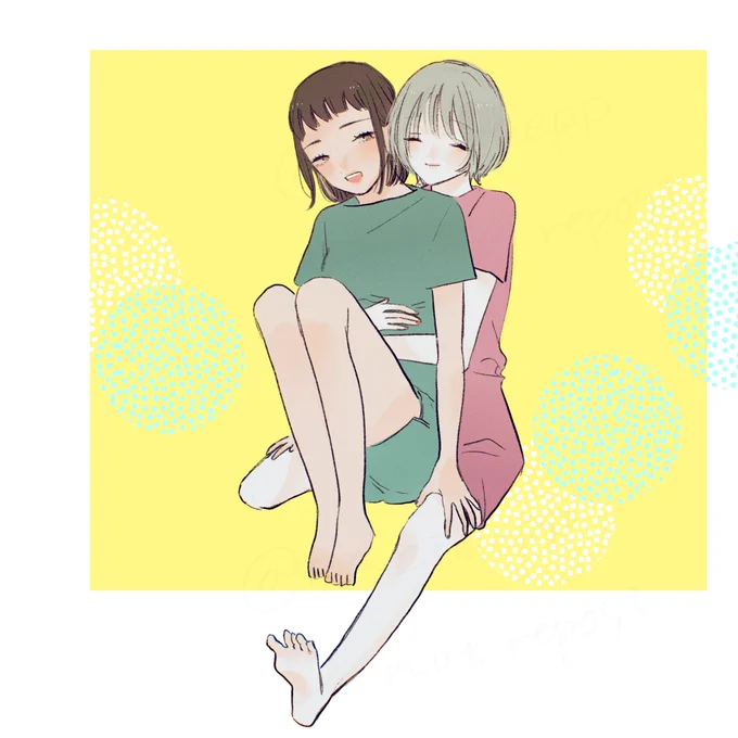 夏パジャマ #スゥとアメ 創作百合 