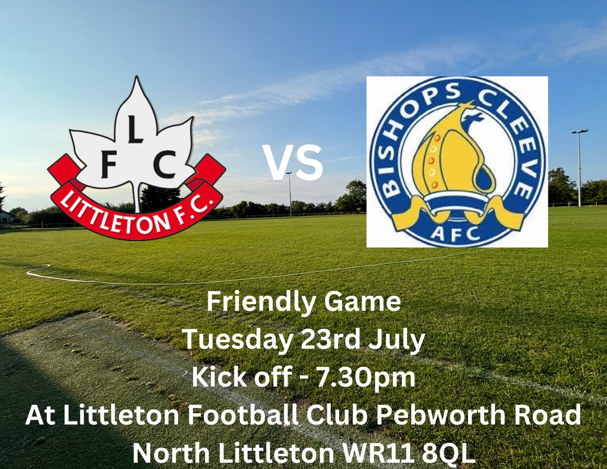 FClubLittleton's tweet photo. Another friendly upcoming!
Tuesday 23rd July at Littleton FC
Gates and bar open from 6.30pm⏳
Limited pork baps available to purchase during the game🔥

#UpTheTon https://t.co/07KWqGY7jT