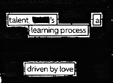AdrianaAuthor's tweet photo. talent's a
learning process
driven by love
#blackoutpoetry #poetry #poetrycommunity #WritingCommunity #readpoetry #micropoetry #poetrywriting #poetrylovers #visualpoetry #writerscorner #writerscommnunity #shortpoetry #talent #learning #love https://t.co/fejL0Z0eNO