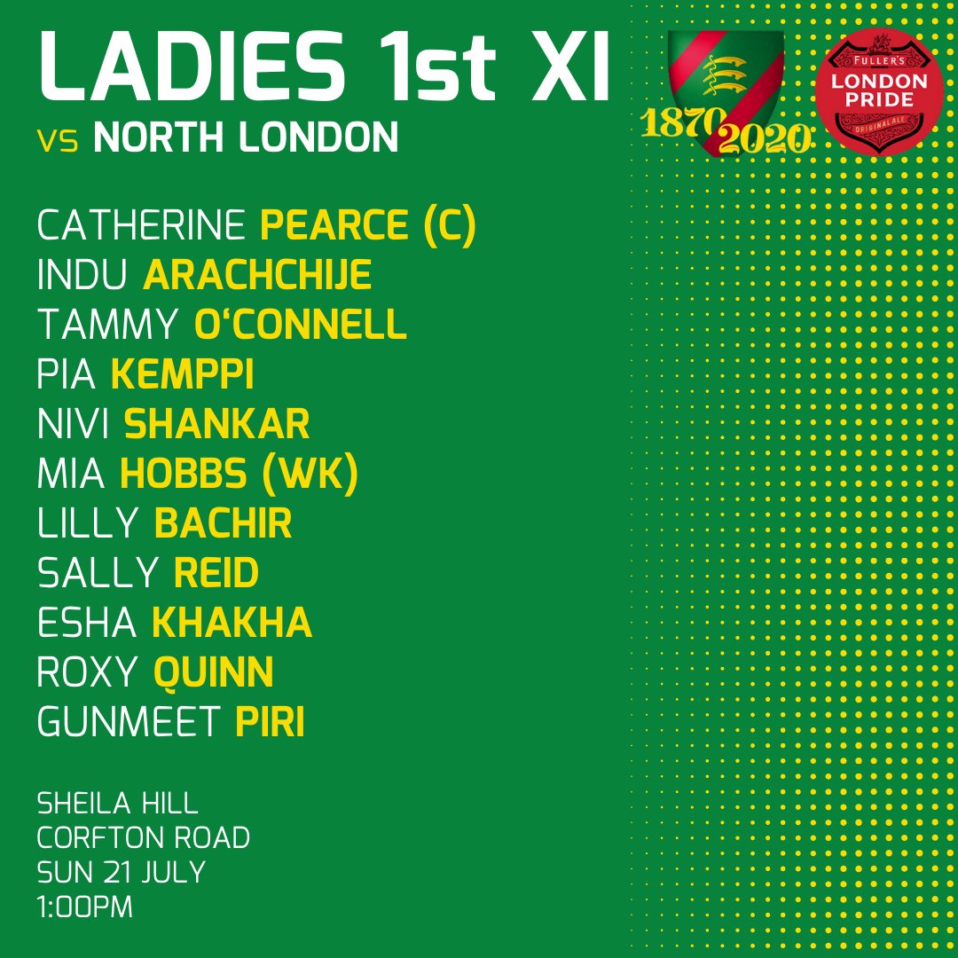 EalingCricket's tweet photo. Your Ealing Ladies side 🏏

Here's your Ladies 1st XI ready to take on North London at Corfton Road this afternoon 🔥

Go well!

#EalingCC #OneClub #OneEaling #WomensCricket #EalingLadies https://t.co/Xq8Wd1awZh