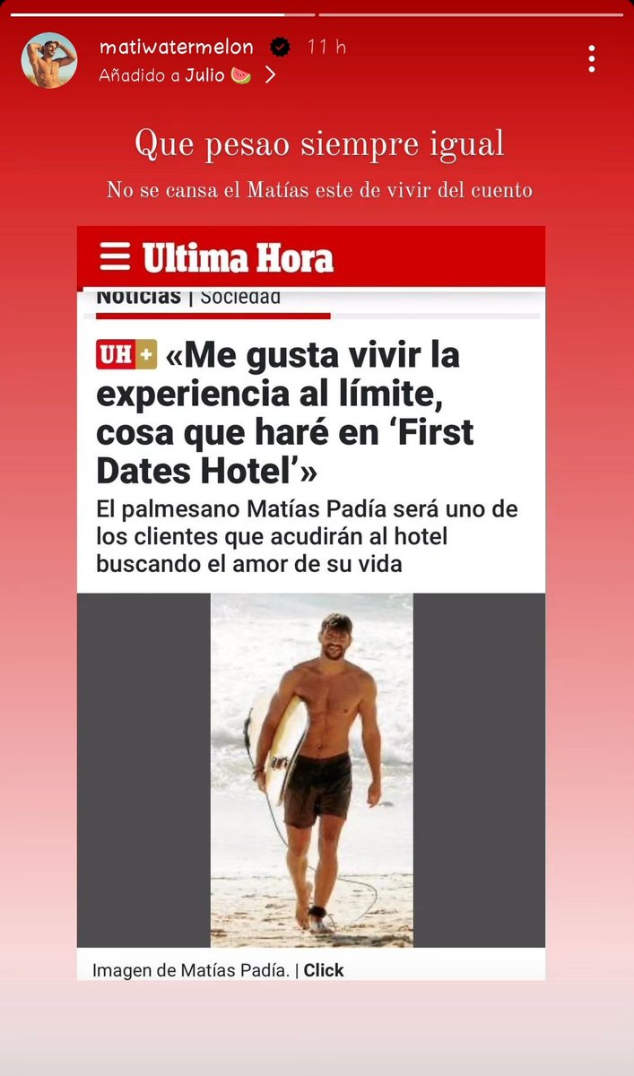 celtawoman's tweet photo. Cuando vi el anuncio de este programa dije: "no he visto bien"
La segunda dije: "es Mati, es Mati, estoy segura".
Y ayer @MatiWatermelon lo confirmó. Tan solo por ti, veré el programa!
❤️❤️
#firstdateshotel
#firstdates20j
#firstdates https://t.co/Kccd0DzTTN