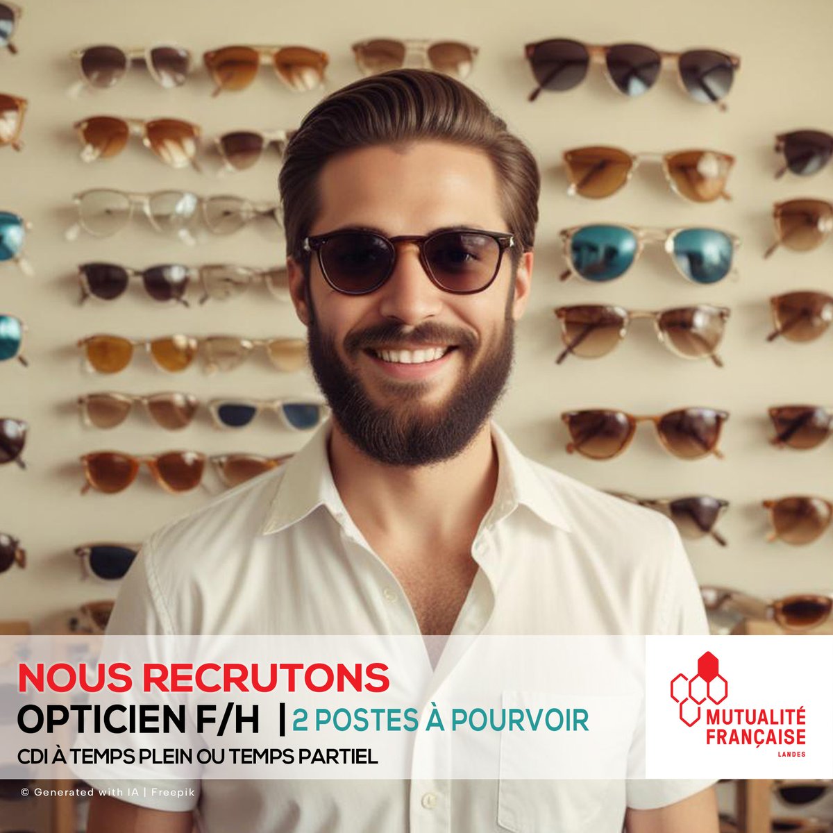 mfl40's tweet photo. NOUS RECRUTONS | Pour nos enseignes @EcouterVoir 2 #Opticiens  F/H
👉 https://t.co/3HAAT2rTrU
👉 https://t.co/wEbyTGNTnd
N'oubliez pas : postes dans les #Landes, proximité #Océan #Pyrénées , Cadre de vie😁👍

Et 🍒 sur le 🍰, @mfl40 vous propose de nombreux avantages.
#CDI https://t.co/iWEkFExh5I