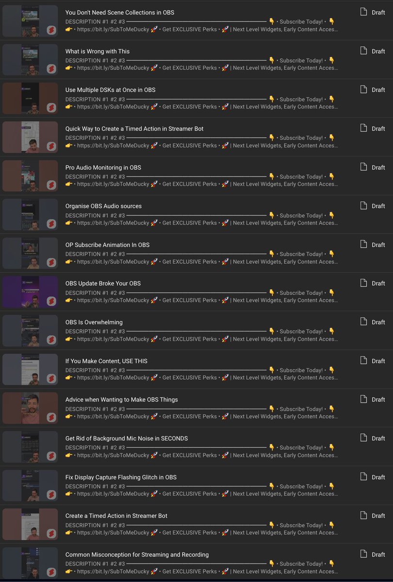 One word. Subscribe! (Link below)

This is just one page of shorts coming soon… 

If you want tips to take your streams to the next level content will be popping every single day! It’ll be across different socials and YT.