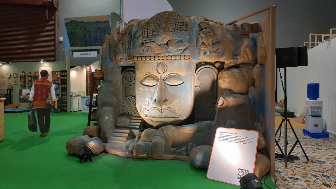 Finishing touches to the exhibition hall before inauguration World Heritage Committee at Delhi