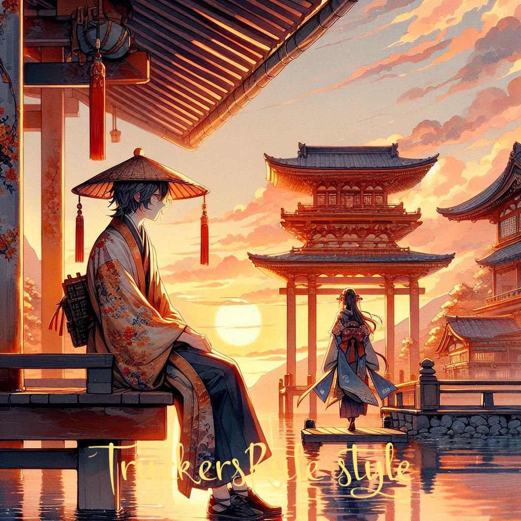 TruckersRule's tweet photo. Stepping back in time 🏯✨ Embracing the beauty of ancient traditions and serene sunsets. #HistoricalJapan #ArtJourney #CulturalHeritage 🌅🎨 #AnimeStyle #SamuraiLife https://t.co/oVAfMZ4y62