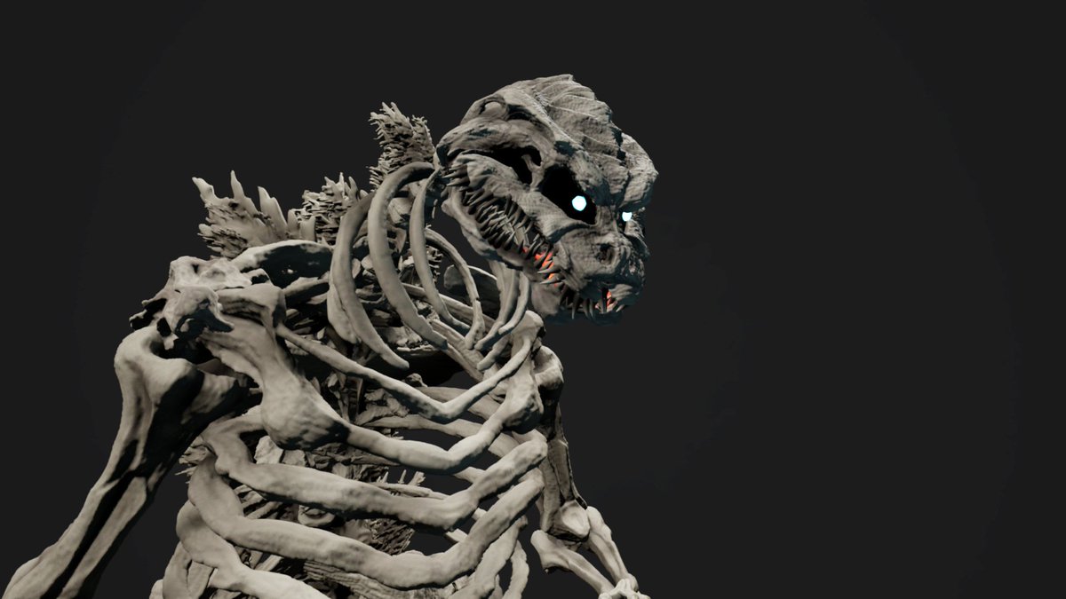JimmyCultist's tweet photo. Ghost Godzilla's Skeliton. I used it in the final scene of my campaign so I decided to turn it into a playable skin for the character.
#MadeInDreams
#Godzilla
#Godzillafanart
#GhostGodzilla https://t.co/KlNKek0lq3