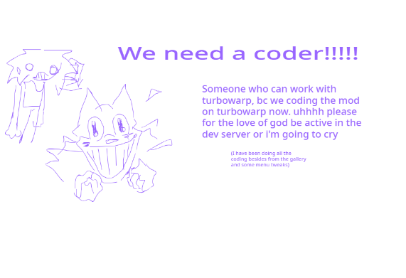 sawman230's tweet photo. @FnfSolomon is looking for an scratch/turbowarp coder. 
Contact me in dms disc: Sawman230 https://t.co/vxakU8xLn9