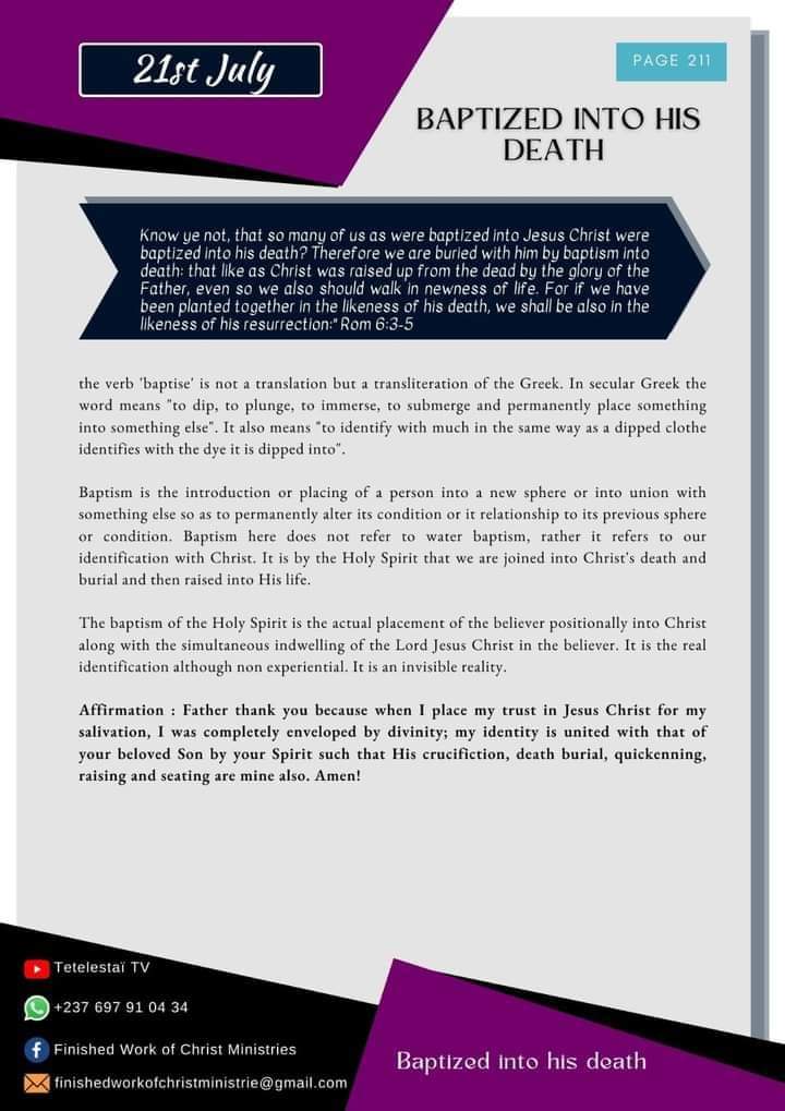 DrMangwang's tweet photo. UNDERSTAND IDENTIFICATION WITH CHRIST. IT IS BY THE HOLY SPIRIT THAT WE ARE JOINED INTO CHRIST'S DEATH AND BURIAL AND THEN RAISED INTO HIS LIFE. 
#ChristLogic 
#finishedworkofchristministries 
#Aphorizo2024 https://t.co/t6T0fE9q3Z