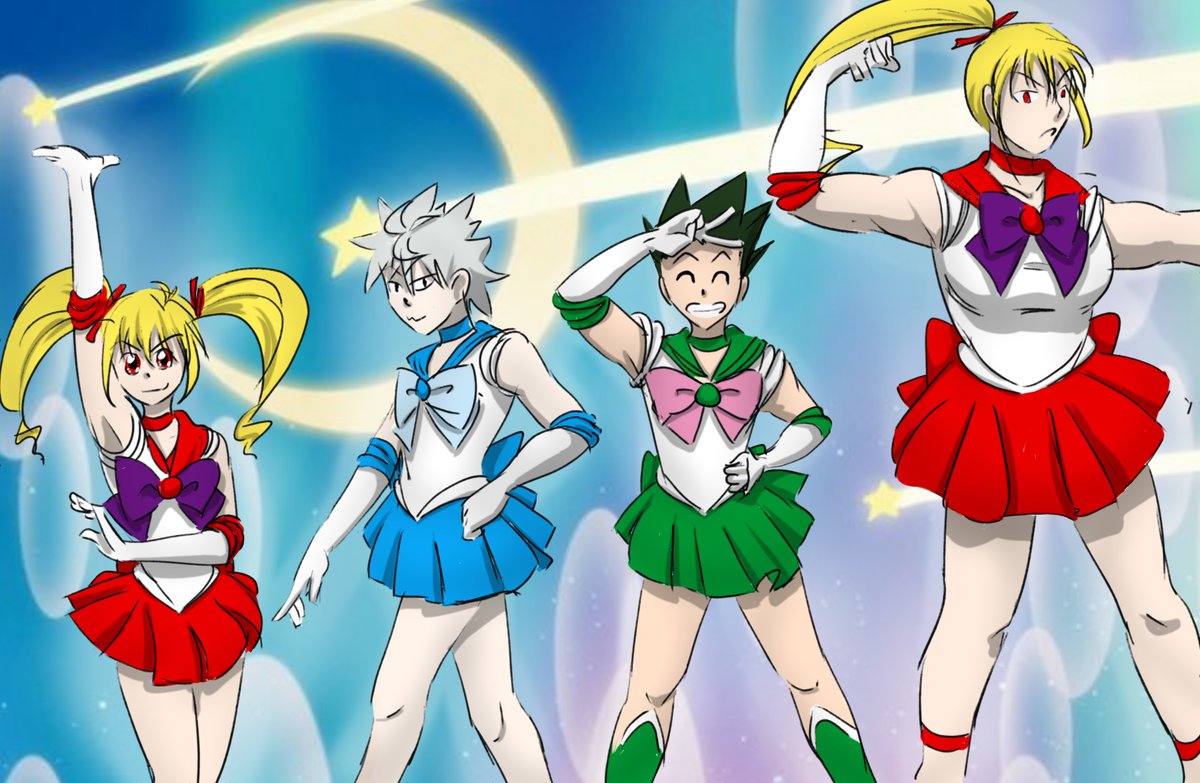 The crossover Togashi &amp; his wife deserve!

"In the name of my own tenuous grasp on morality, I will punish you!

JAN, KEN, GUU!!"

#hxh #hunterxhunter #gonfreeccs #killuazoldyck #bisky