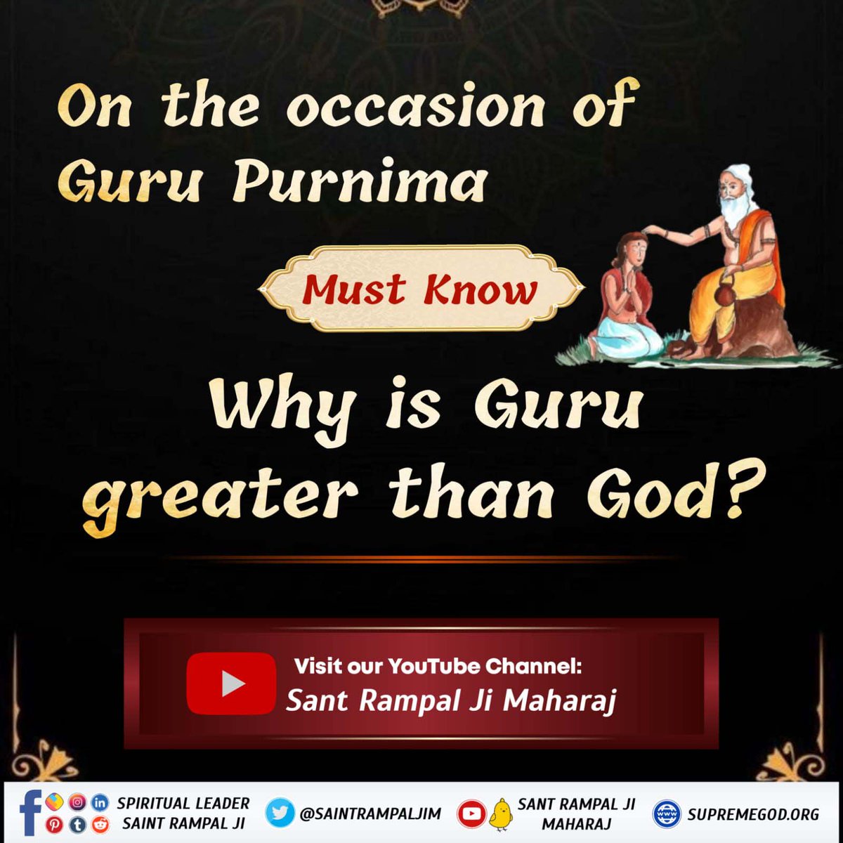 #सच्चा_सतगुरु_कौन
According to Nostradamus, the true Guru is Sant Rampal Ji Maharaj and he can also bring about natural changes, he can do whatever he wants. He is the Supreme God.
Supreme God Saint Rampal Ji Maharaj is complete ✅ guru' in the whole world 🌎