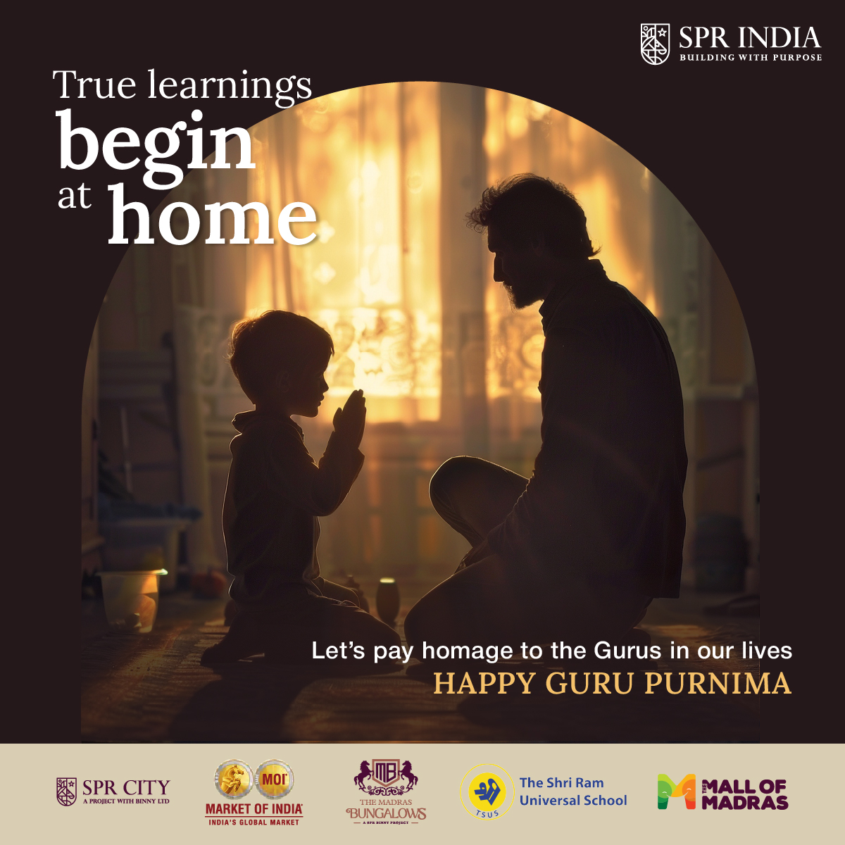 SPRHighliving's tweet photo. Happy Guru Purnima from SPR India! Just as true learning begins at home, we at SPR India believe in building homes that foster growth, learning, and togetherness.

#GuruPurnima #Gratitude #SprIndia #BuildingWithPurpose #Sprcity https://t.co/RfkpmiXiFG