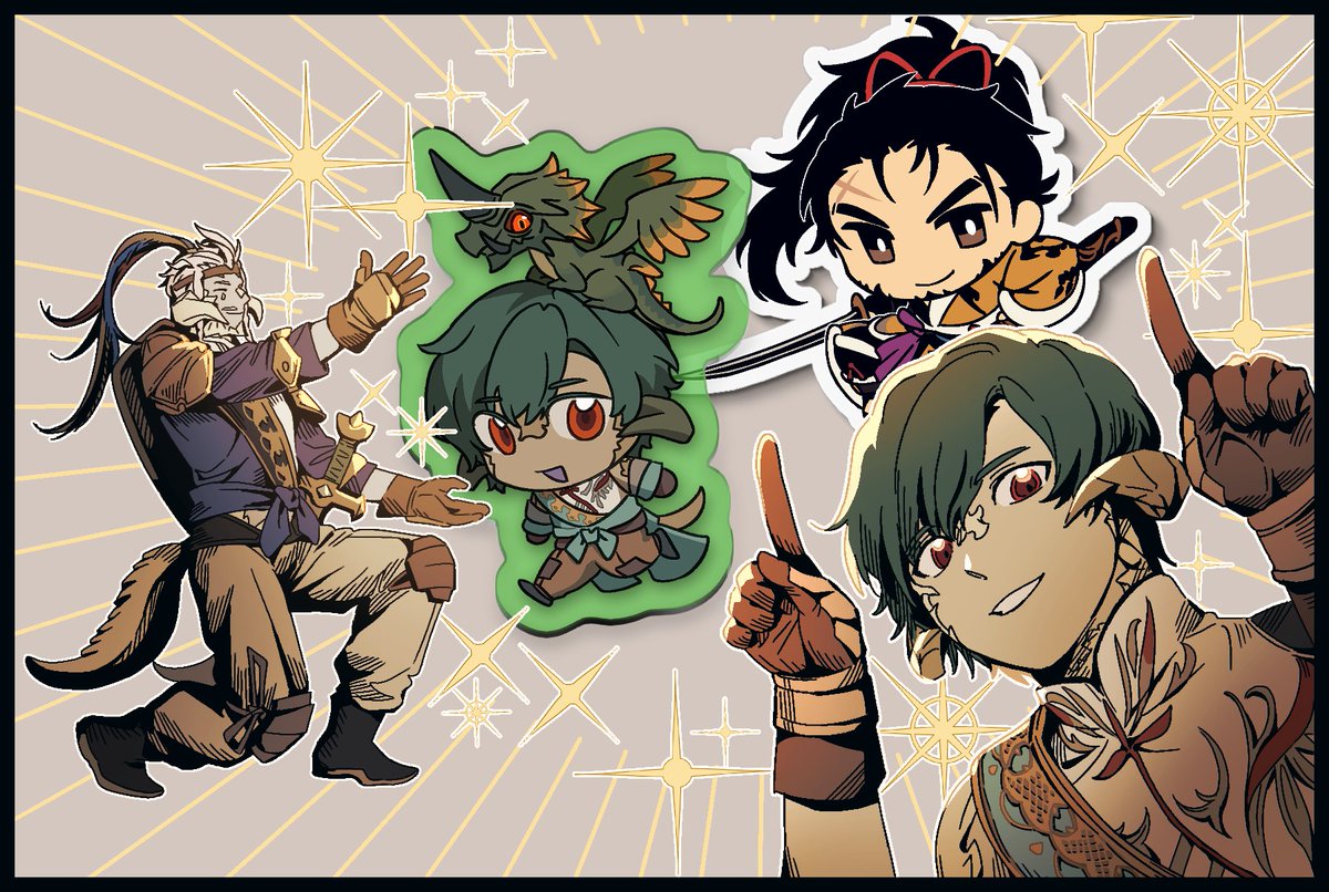 「被ff14朋友绑架画的一些fanfes无料图……day2会到处发放」|カフカSDのイラスト