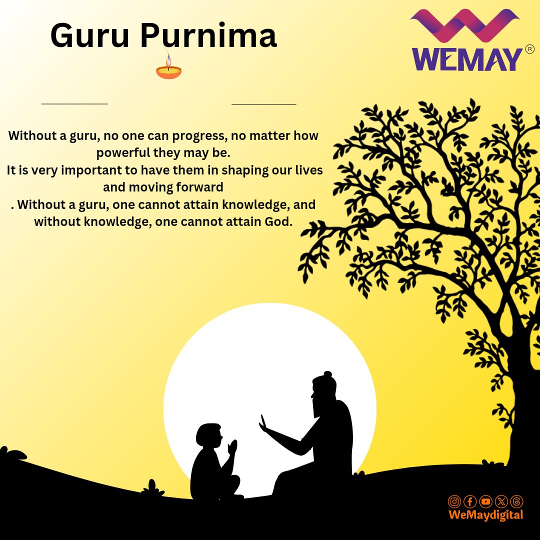 wemaydigital's tweet photo. Wishing you a Happy Guru Purnima! Congratulations to everyone on this day filled with gratitude and respect towards the teacher. https://t.co/3mK5t1M9ME