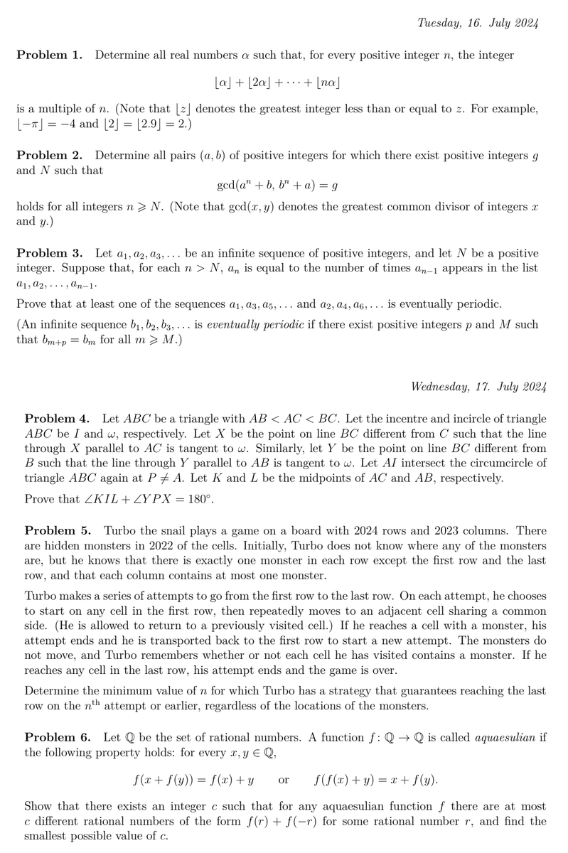deedydas's tweet image. International Math Olympiad (IMO) is the hardest math test for high schoolers.
—USA beat the favorite China with a mostly Chinese-American team
—India came 4th, 1pt short of Korea
—Haojia Shi [China] got a perfect score 2x in a row, the 7th to ever do that

6 questions, NINE hrs!