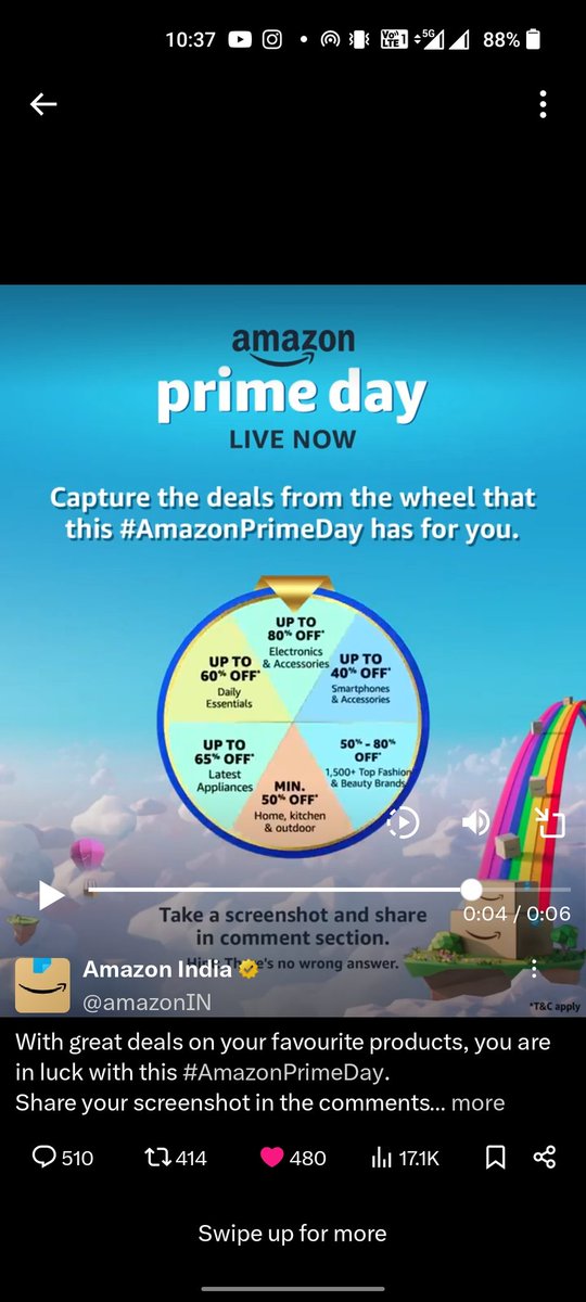 Syed_Zaman10's tweet image. Here is my screenshot UP TO 80% 📴 
#AmazonPrimeDay
#AmazonPrimeDay2024 #DiscoverJoy
#AmazonPrimeDayDealsWheel 
@amazonIN