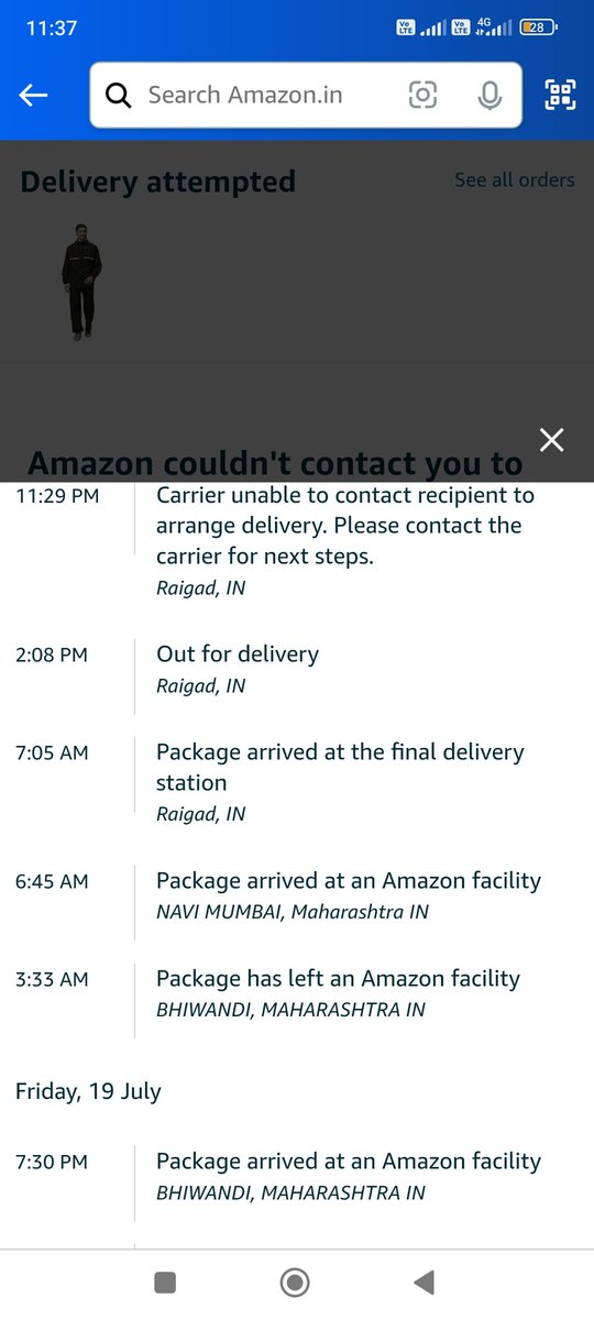 ankitrawal1997's tweet photo. @amazonIN I am trying to order a product which is a rain coat on amazon app. We tried three times by paying online but everytime didn't got delivered. Every time delivery guy just give us a empty call and marked delivery for re attempt and never delivered.This happened everytime. https://t.co/WunDy8iGza