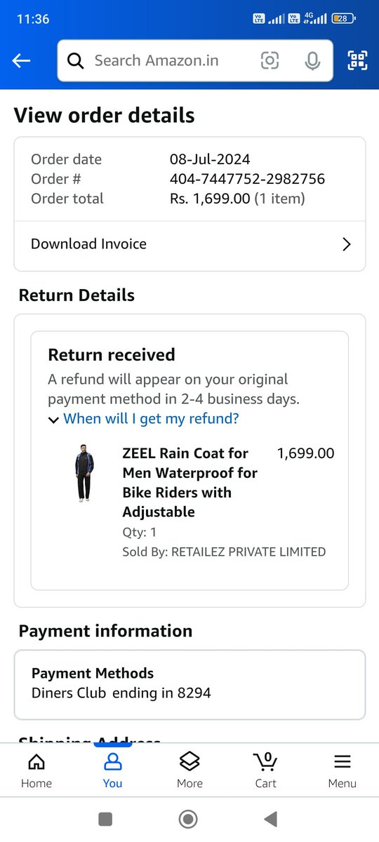 ankitrawal1997's tweet photo. @amazonIN I am trying to order a product which is a rain coat on amazon app. We tried three times by paying online but everytime didn't got delivered. Every time delivery guy just give us a empty call and marked delivery for re attempt and never delivered.This happened everytime. https://t.co/WunDy8iGza