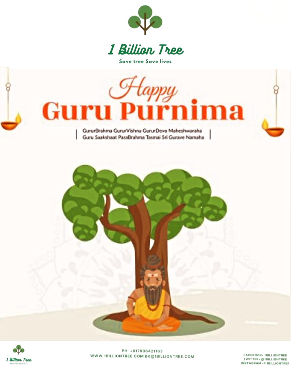 1billiontree's tweet photo. Salute to all Gurus in our life who taught us a lesson knowingly or unknowingly..,#GuruPurnima2024 #ClimateCrisis @amnesty @Jairam_Ramesh @YashMor5 @MoJSDoWRRDGR @moefcc @AnkitKumar_IFS @pargaien @SustDev @NitishKumar @1t_org @PMOIndia @byadavbjp @narendramodi @TimesNow https://t.co/k5VhvOUOS4