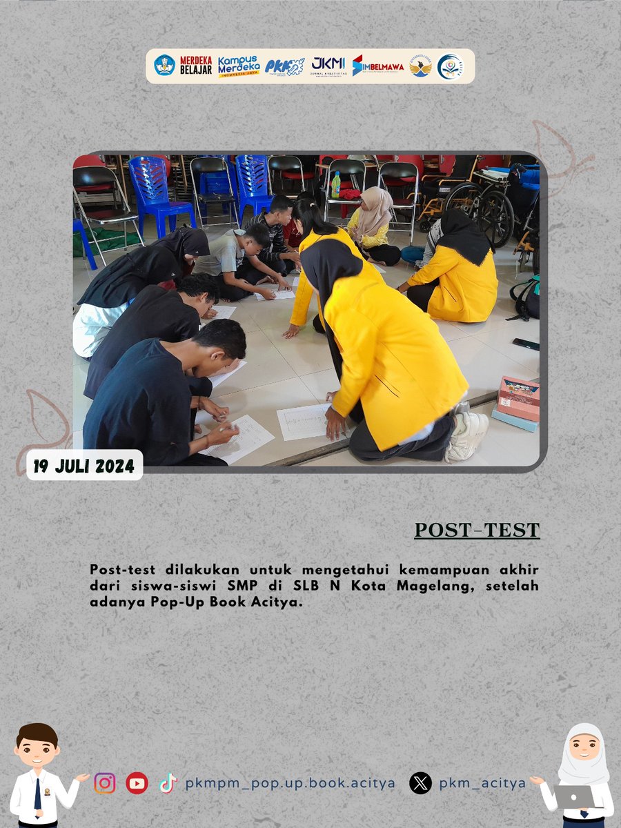 pkm_acitya's tweet photo. [POST-TEST]🚀

Holaaa sobat Aciters🧚🏻‍♀️✨

Tim kami telah melakukan Post-test nihh😎🤩

Bismillah PIMNAS💫🥰

Tunggu untuk kegiatan kami selanjutnya yaww🔥 stay tune ya gaissss☝️😋 https://t.co/tRjZlENIV5