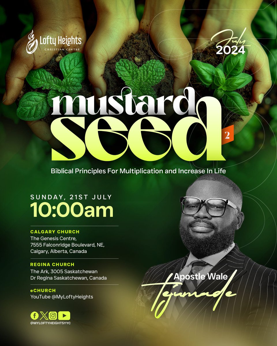Join us tomorrow as we kick off our "Mustard Seed" series, designed to empower and transform your life. Whether you join us in person at the Ark or via YouTube at 10am, we're excited to journey together. Don't forget to bring a friend,church is more fun together #iloveloftyheight