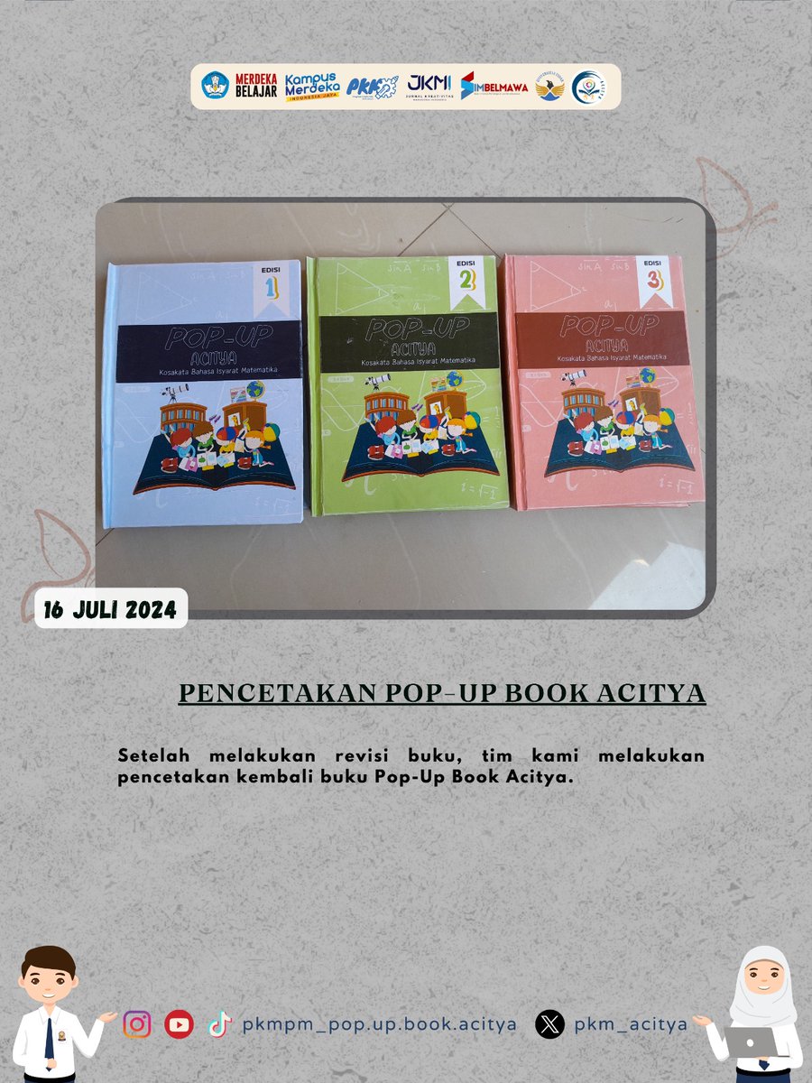 pkm_acitya's tweet photo. [PENCETAKAN POP-UP BOOK ACITYA]🚀

Holaaa sobat Aciters🧚🏻‍♀️✨

Berikut ini buku - buku Pop-Up Book yang sudah kami cetak, keren kan😎🔥

Bismillah PIMNAS💫🥰

Tunggu untuk kegiatan kami selanjutnya yaww🔥 stay tune ya gaissss☝️😋 https://t.co/8n7QjbTwET