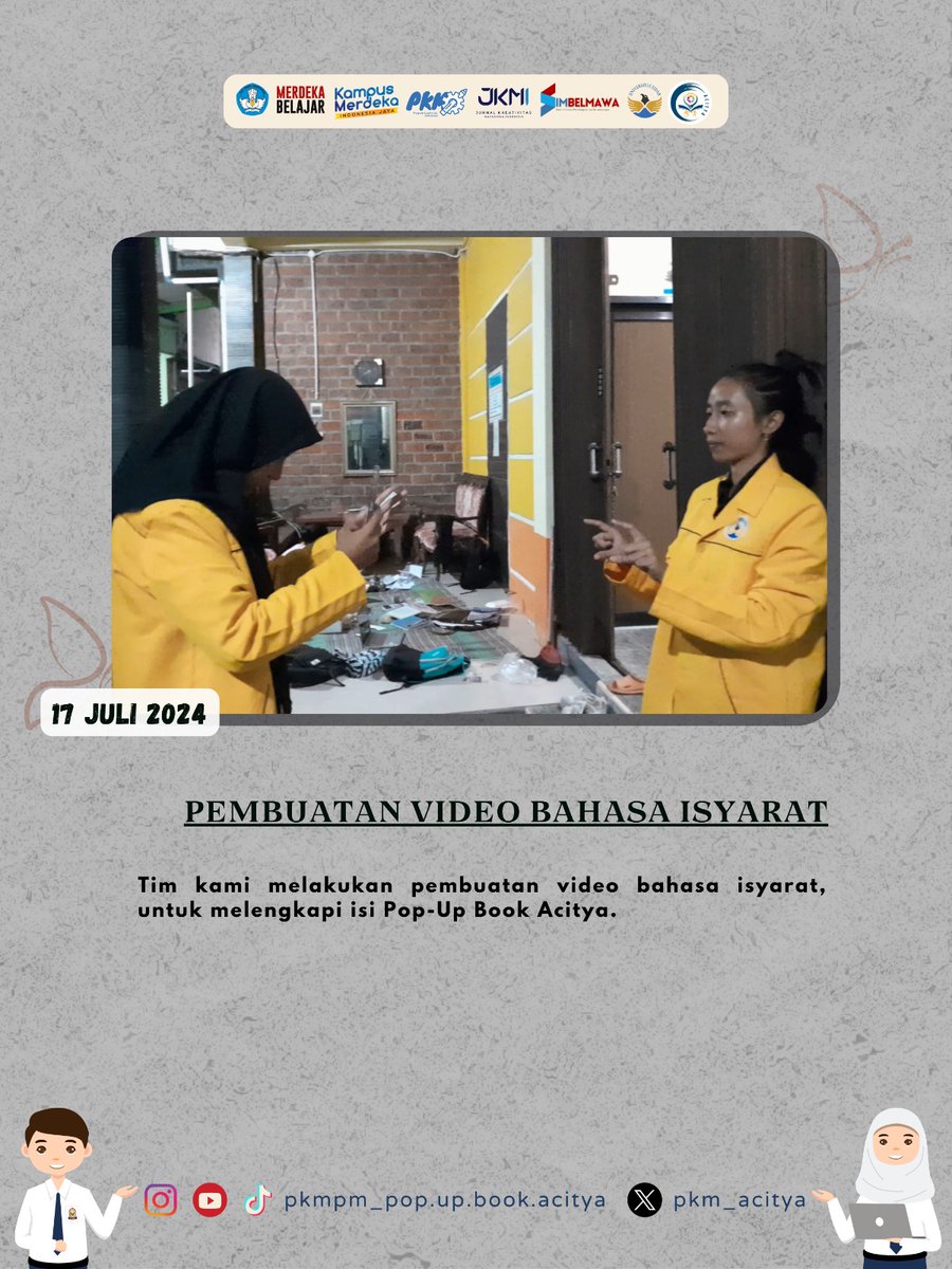 pkm_acitya's tweet photo. [FGD DAN EVALUASI PROGRAM]🚀

Holaaa sobat Aciters🧚🏻‍♀️✨

Pada tanggal 17 Juli 2024 tim kami melakukan beberapa kegiatan di SLB N Kota Magelang, yaitu 
- FGD 
- Penyerahan Pop-Up Book dan Buku Pedoman Mitra
- Pembentukan guru kreatif acitya
- Pembuatan video bahasa isyarat https://t.co/USuuPXmvxo