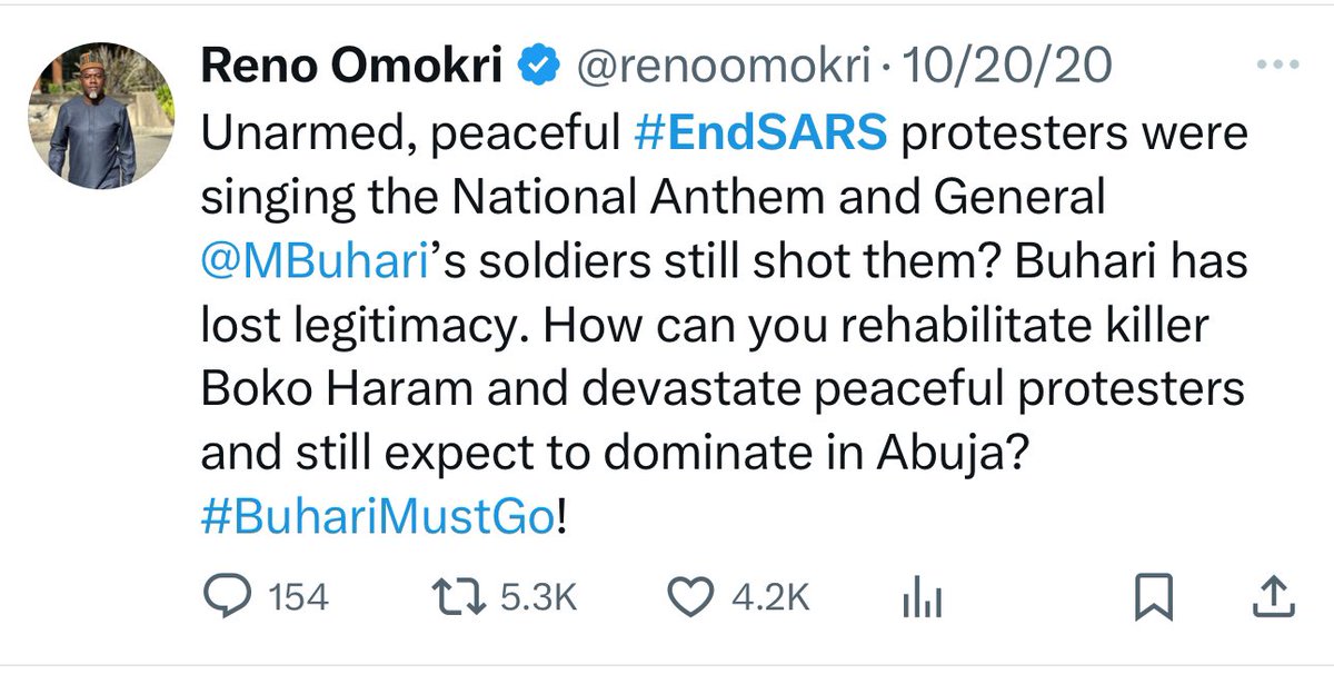 blexbekene's tweet photo. @renoomokri See your tweet at #EndSARS period https://t.co/sLjkpCdrls