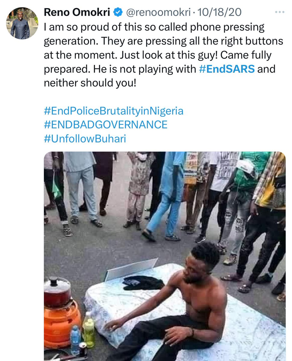 blexbekene's tweet photo. @renoomokri See your tweet at #EndSARS period https://t.co/sLjkpCdrls